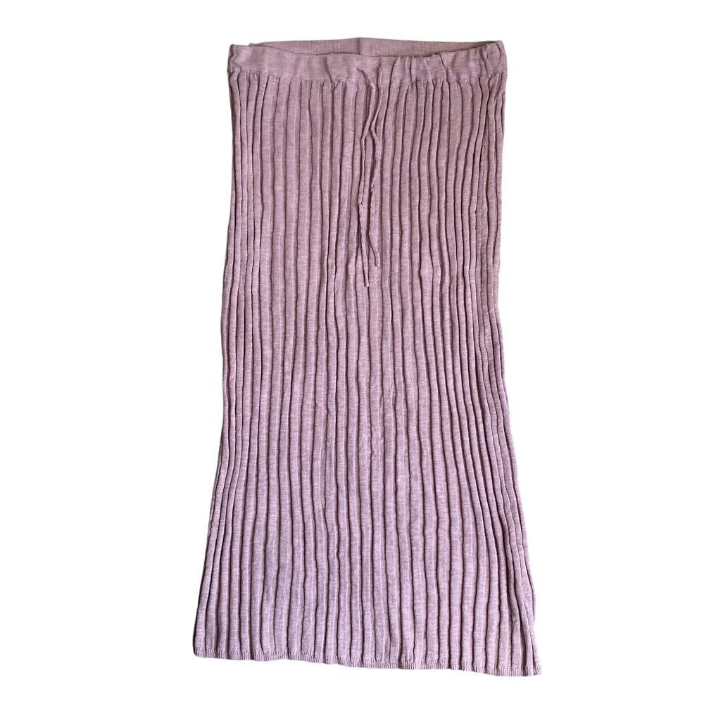 Free People Beach Sz L Veda Ribbed Knit Two Piece Skirt Set Dusty Mauve Pink - Picture 11 of 16